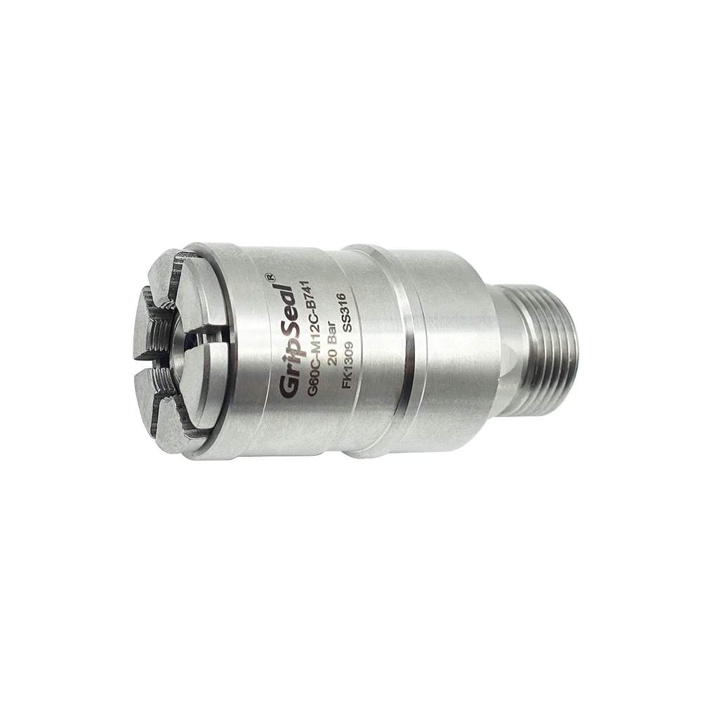 Leak Detection Tool GripSeal G60C Quick Connector High Pressure Assisted Sealing External Thread Connector OEM Custom Sizes