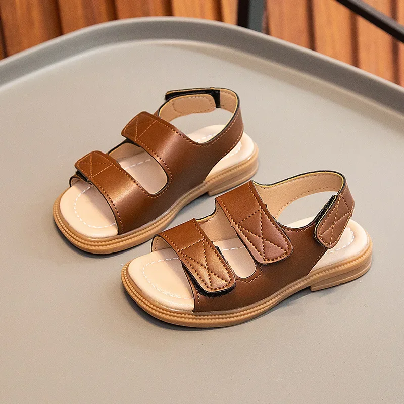 

Лето 2024, детские сандалии, пляжная обувь принцессы на мягкой подошве для девочек и мальчиков, повседневные сандалии для малышей и больших детей, классическая мода