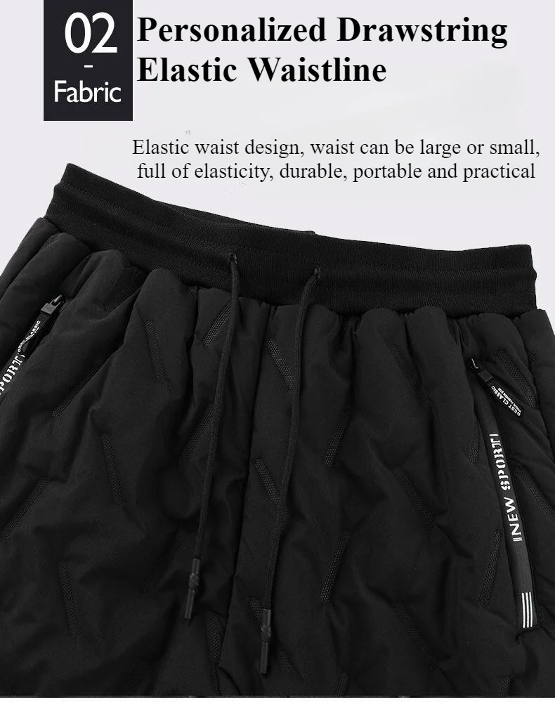 Winter Sweatwear Männer Verdicken Fleece Futter Sweatpant Thermische Hosen Casual Hosen Wasserdicht Winddicht Warme Samt Hosen – Detail 15