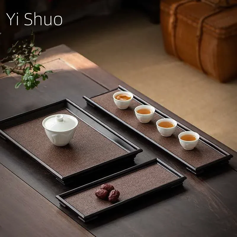 Japanese-Style Bamboo Mat Tea Tray Song Mat Tea Tray Bamboo Mat Dry Pour Pot Mat Tea Tray Rectangular