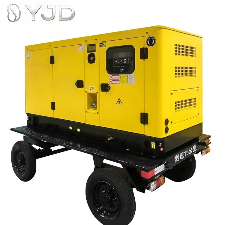 Chinese Mobile Silent Movable Diesel Generator for Power Supply 50/60Hz Frequency Auto 10/20/30KW Rated 3-Phase