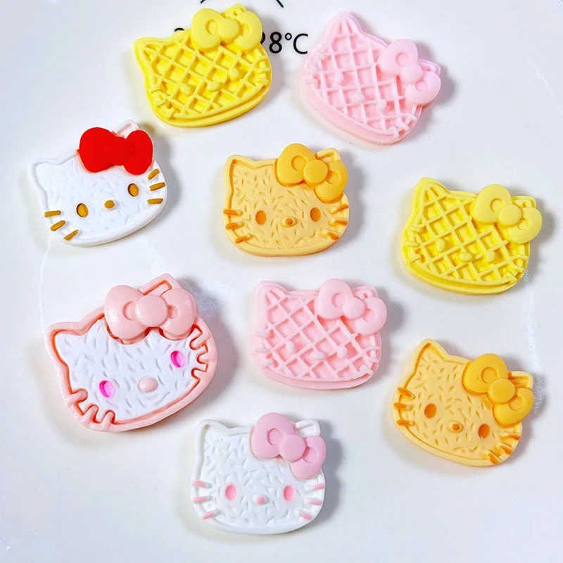 hello kitty cartoon cute bow cat resin diy jewelry mobile phone protective cover handmade patch material animation doll children