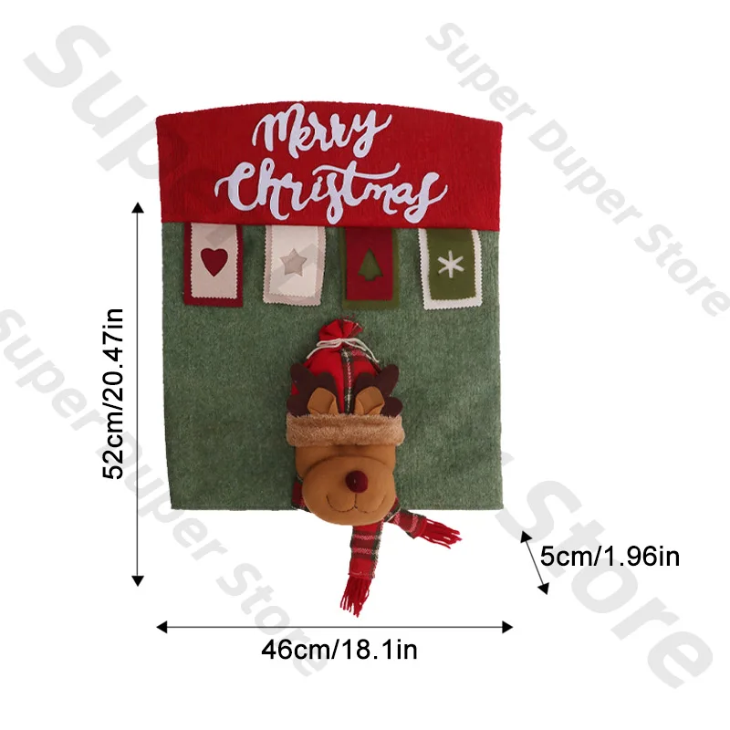 46X52Cm Creatieve Kerstslipcovers 3d Santa Claus/Sneeuwpop/Eland Stoelhoes Nieuwjaar Keukendecoratie Eetkamerstoel Rugdekking