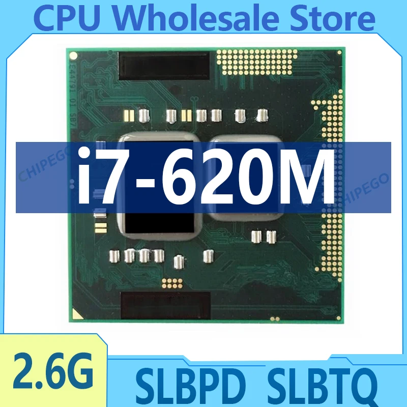 Core i7-620M i7 620M SLBTQ SLBPD 2.6 GHz Dual-Core Quad-Thread CPU Processor 4M 35W Socket G1 / rPGA988A