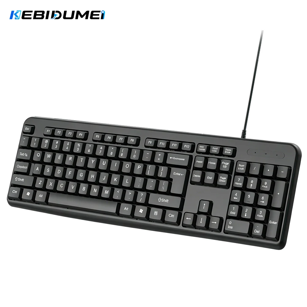 KEBIDUMEI USB Wired Keyboard 104Keys Standard Keyboard Office Keyboard Gaming Keyboard for PC Laptop Android Windows Mac OS