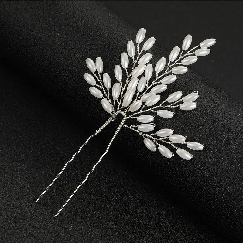 Floralbride Alloy Crystals Rhinestones Pearls Bridal Hair Pin Set Wedding Hair Sticker Clip Women Bridesmaids Hair Accessories