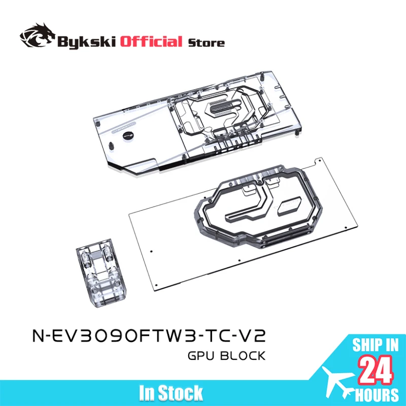 Bykski N-EV3090FTW3-TC-V2 GPU Block with Active Waterway Backplane for EVGA RTX 3090 3080Ti 3080 FTW3 Ultra Gaming Water Cooler