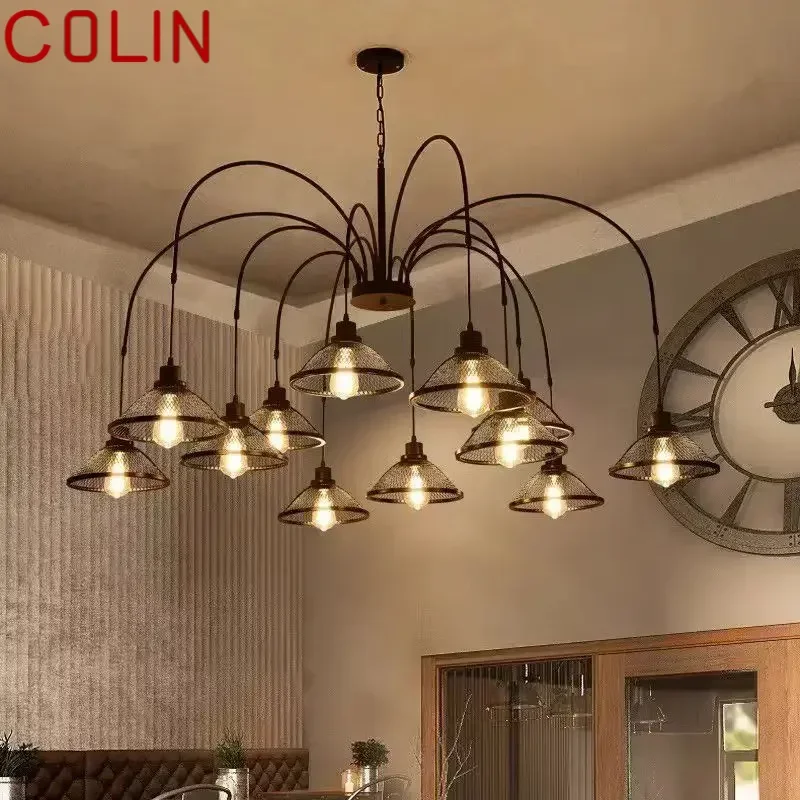 COLIN Industrial Wind Pendent Lamp American Retro Living Room Restaurant Loft Clothing Store Cafe Bar Box Homestay Chandelier