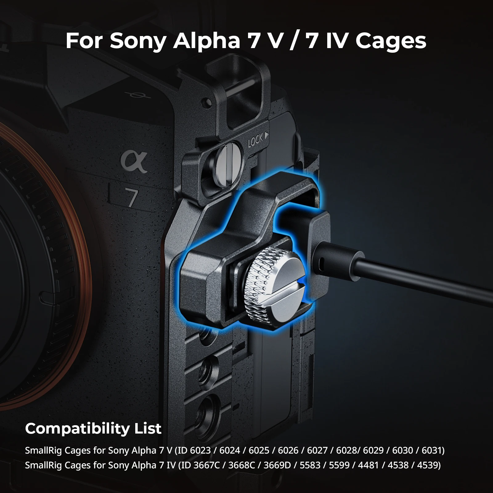 Klips SmallRig 7V / 7IV do kabla HDMI do klatek Sony Alpha 7 V / 7 IV, do zestawów Half Cage, zapewniający stabilną transmisję danych. — zdjęcie produktu 2