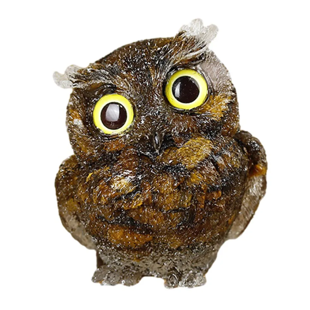 Intricate Eye Design Adds Lifelike Appearance Perfect for Offices Bedrooms and Shelves Amethyst 5 Owl Sculpture