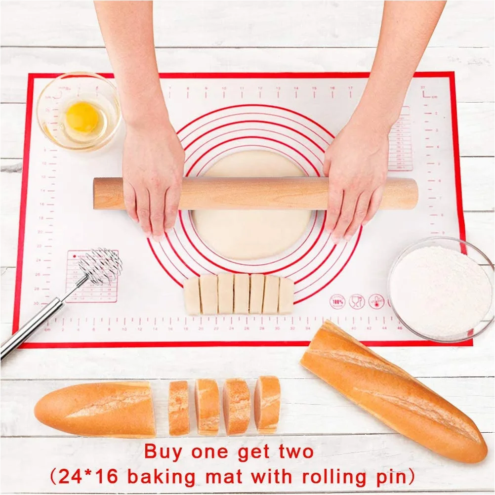 

Silicone Rolling 23X16 Inch Non-Stick Baking For Kneading Dough Pastry Mat Kitchen Countertop Mat Dough Rolling Pad Baking