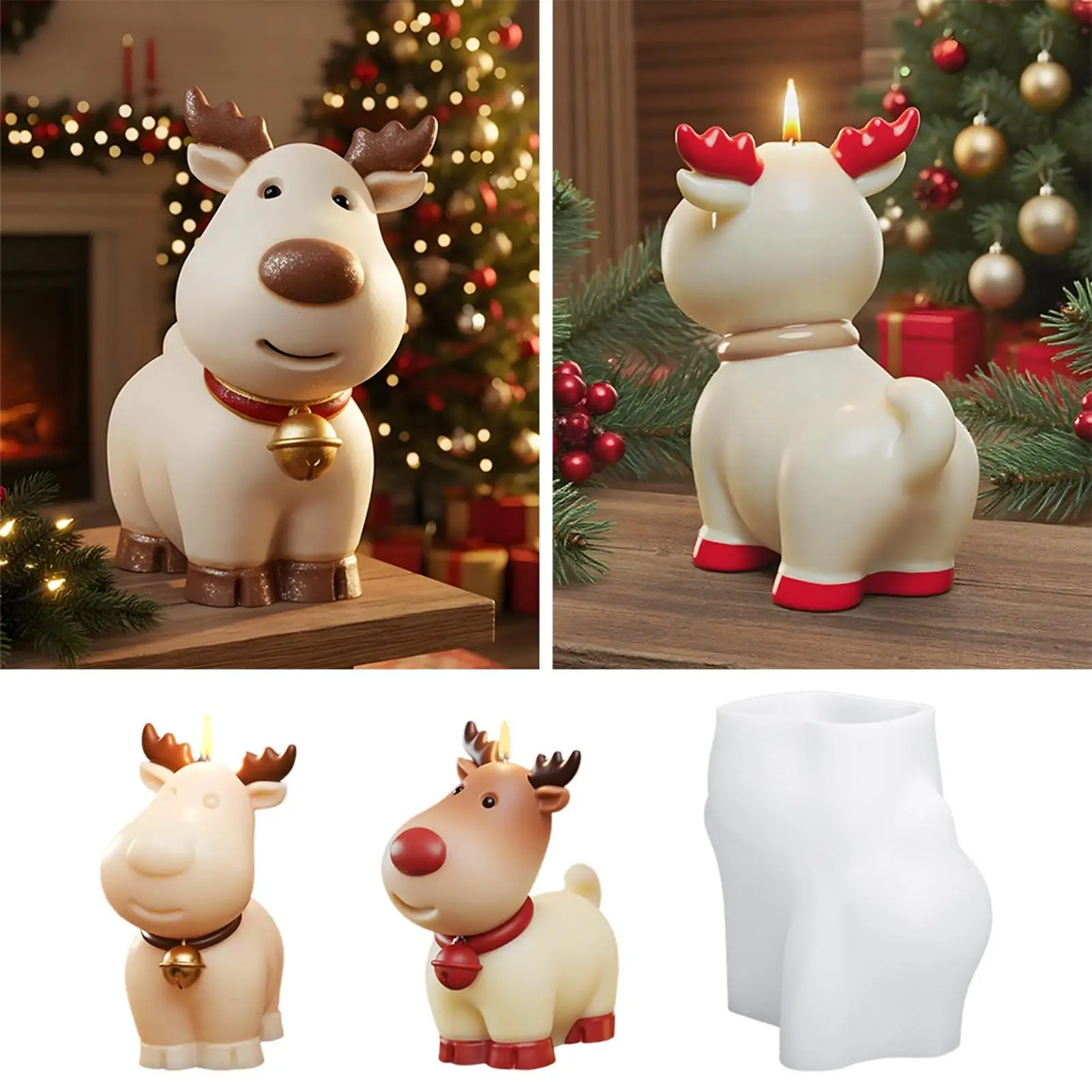 

3D лось ароматерапия гипсовый орнамент форма силиконовая форма для оленей литье шоколадное желе силиконовая форма украшение дома