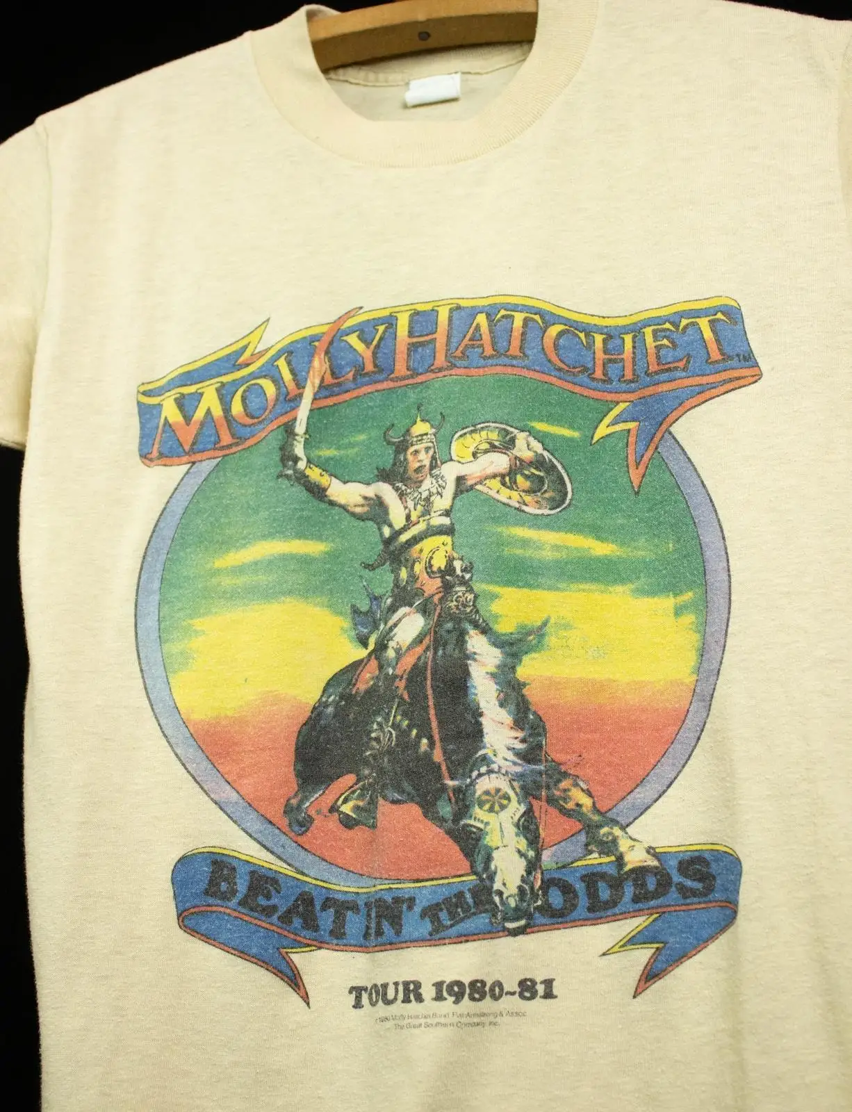 1980-1981 Molly Hatchet Beatin the Odds Tour Concert TShirt reprint Unisex S-3XL