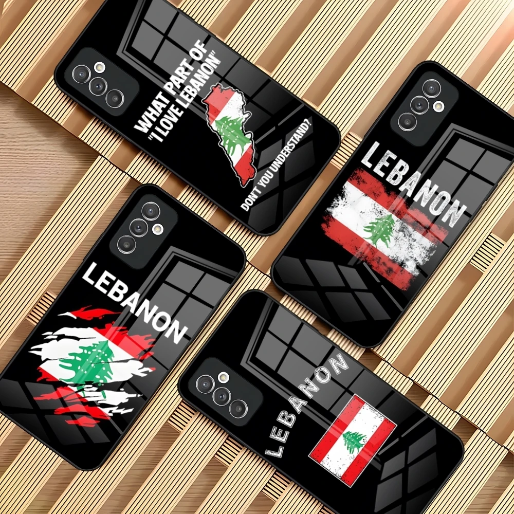 lebanon country flag Phone Case for Samsung S24 S23 S21 S20 S22 A24 A34 A54 A53 Note 20 Pro Ultra Plus Glass Back Cover