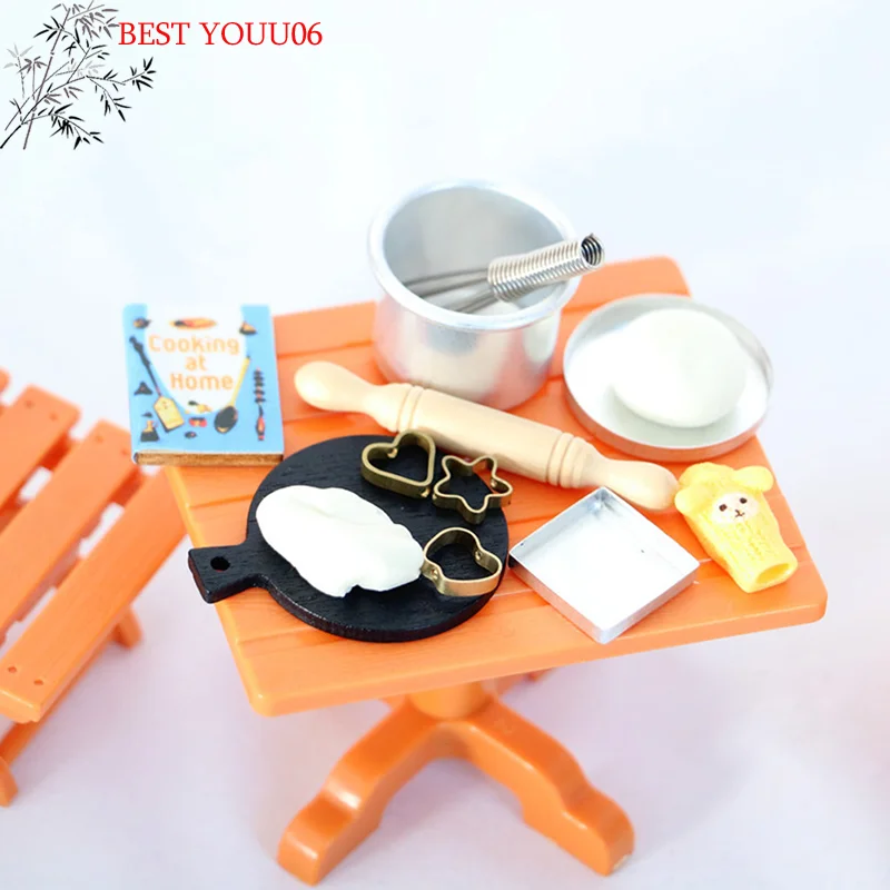 (YOUU06)1set Dollhouse Miniature Kitchen Cooking Baking Model DIY Doll Furniture Accessories