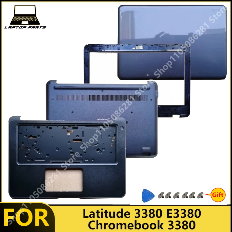For Latitude 3380 E3380 Chromebook 3380 Laptop LCD Back Cover Hinge Front Bezel Palm Rest Bottom Case New replacement parts