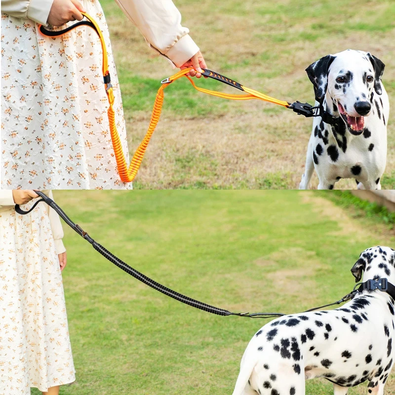 Guinzaglio per cani Bungee tattico resistente senza guinzaglio per cani riflettente che assorbe gli urti guinzagli per animali domestici con cintura