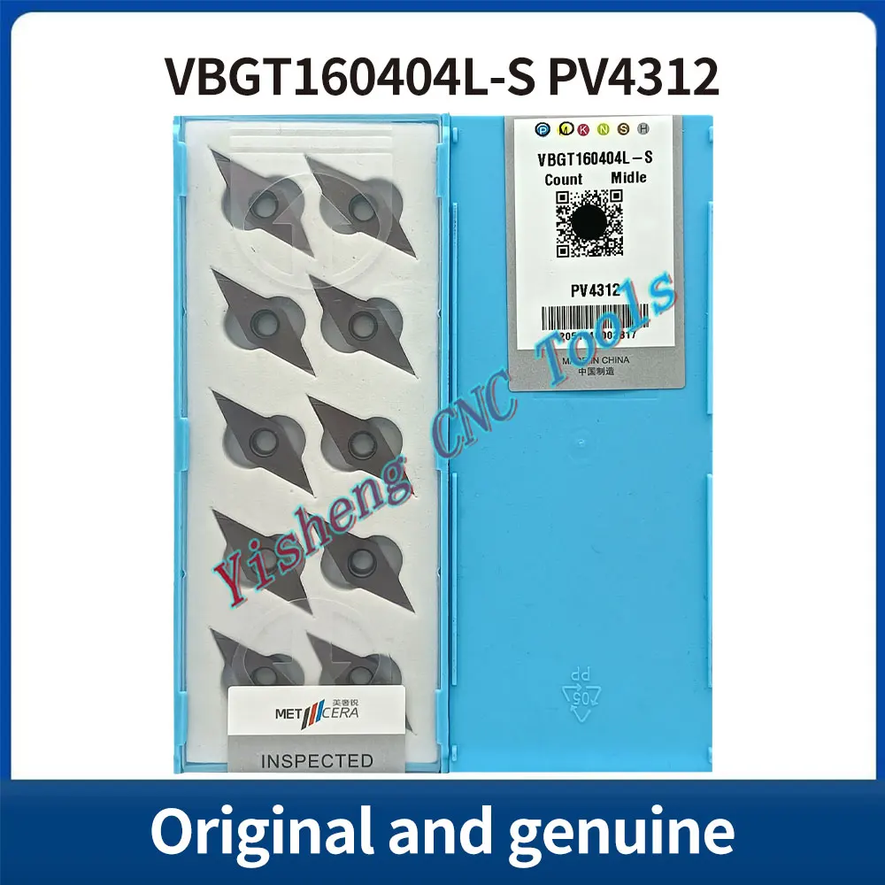 Ferramentas de corte METCERA VBGT160402L-S VBGT160402R-S VBGT160404L-S VBGT160404R-S PV4312 Pastilhas CNC de carboneto de tungstênio