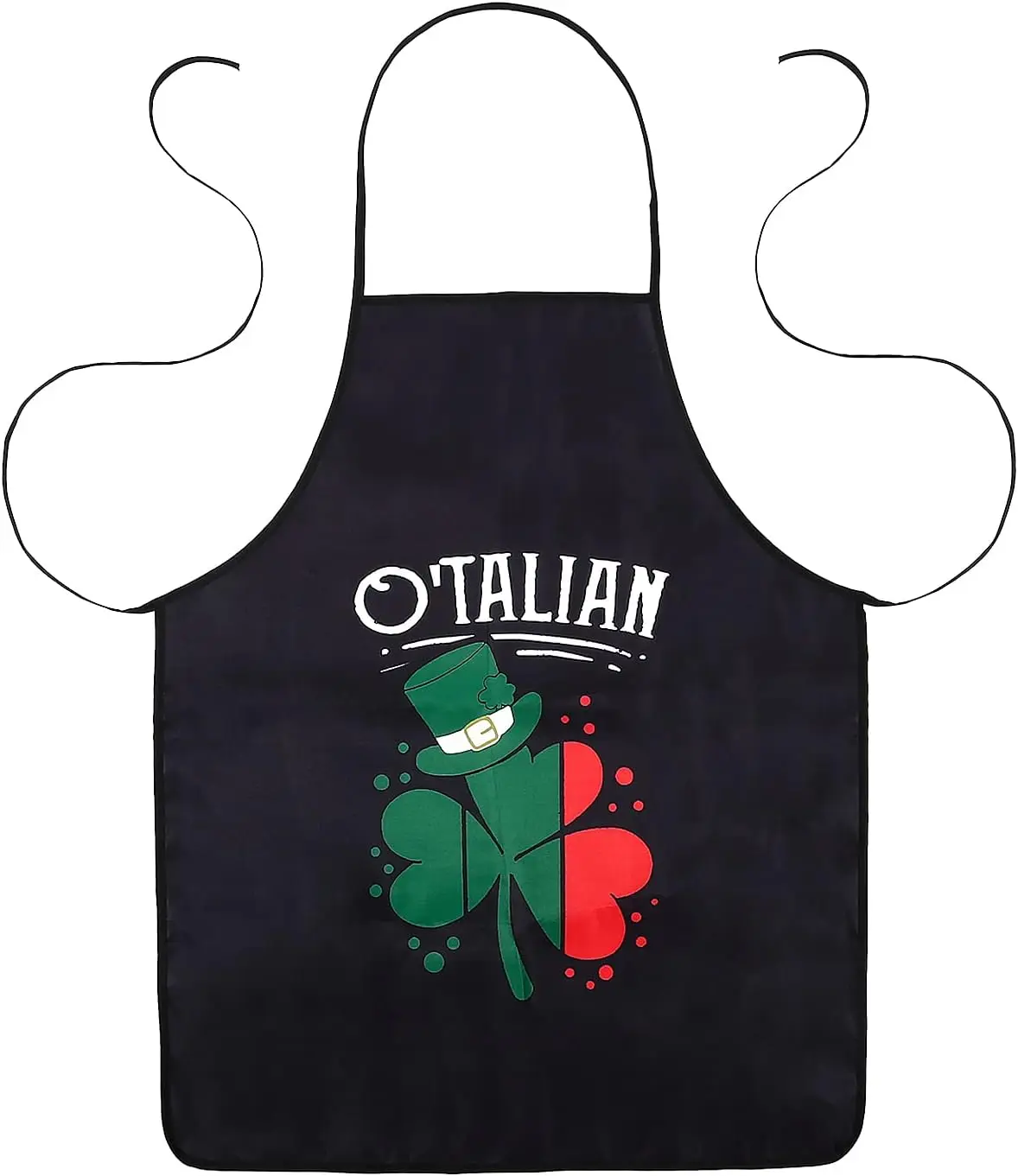 St.patrick Italian 3 Colors Clover Apron with Adjustable Neck Adult Size for Chef Cooking BBQ Kitchen Accessories Print Pattern