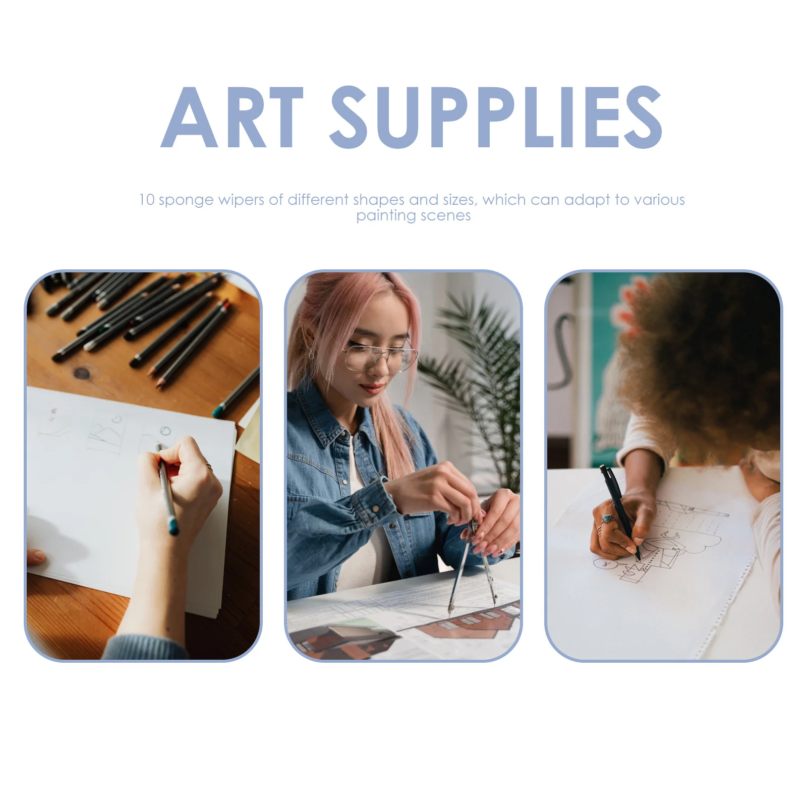 

1Set Sketch Sponge Wiper Lightweight Portable Dimensions Perfect for Highlight Erase Sketch Blending Smudge Tool