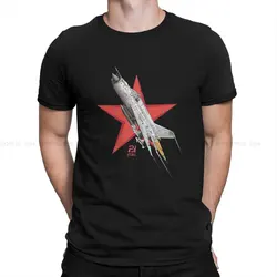 MIG 21 Vintage Soviet Fighter Aircraft Unique TShirt Russian USSR CCCP Leisure Polyester T Shirt Summer Stuff For Adult