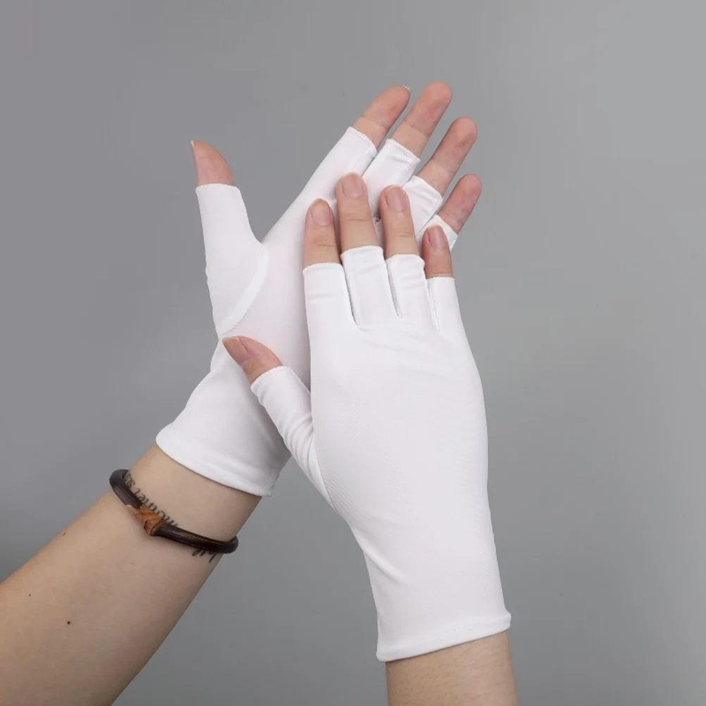 

Sun Protection Half Finger Gloves UV Anti-UV White for Sunblock Miss