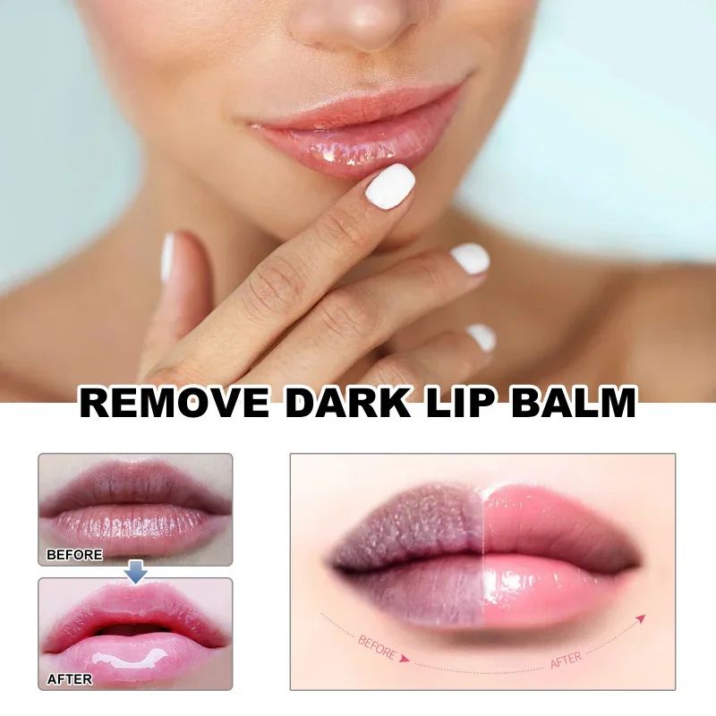 Remover fumaça escura bálsamo labial clareamento melanina brilho óleo lábios batom rosa esfoliante desvanece-se linhas labiais cosméticos coreanos