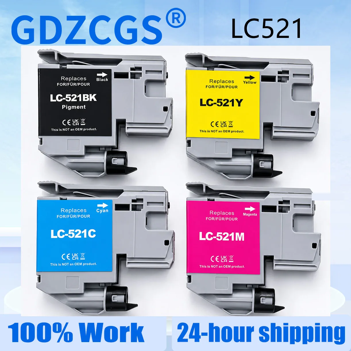 LC521 LC-521 Ink Cartridge Compatible With Brother DCP-J11260W J1310DW J1313DW J1360DW J1460DW Printer-4 Colors
