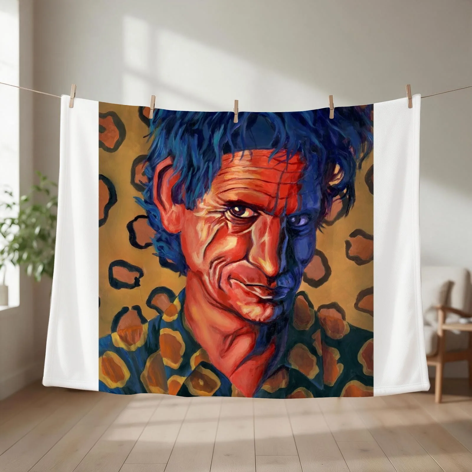 Keith Richards Throw Blanket couch cozy soft plush fuzzy picnic outdoor blanket