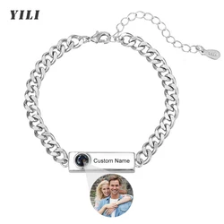 Custom Bracelets with Picture inside,Picture Bracelet Personalized Photo, Identification Bracelets, Memorial Gifts for Unisex