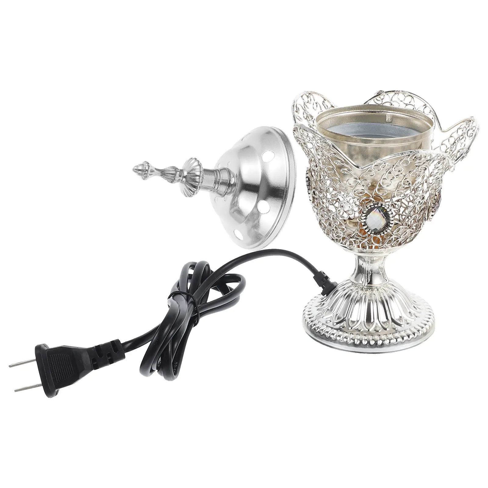 Iron Electric Incense Burner Vintage Desktop Censer Aroma Therapy Burner Home Decor Incense Holder Spa Relaxation Us Plug