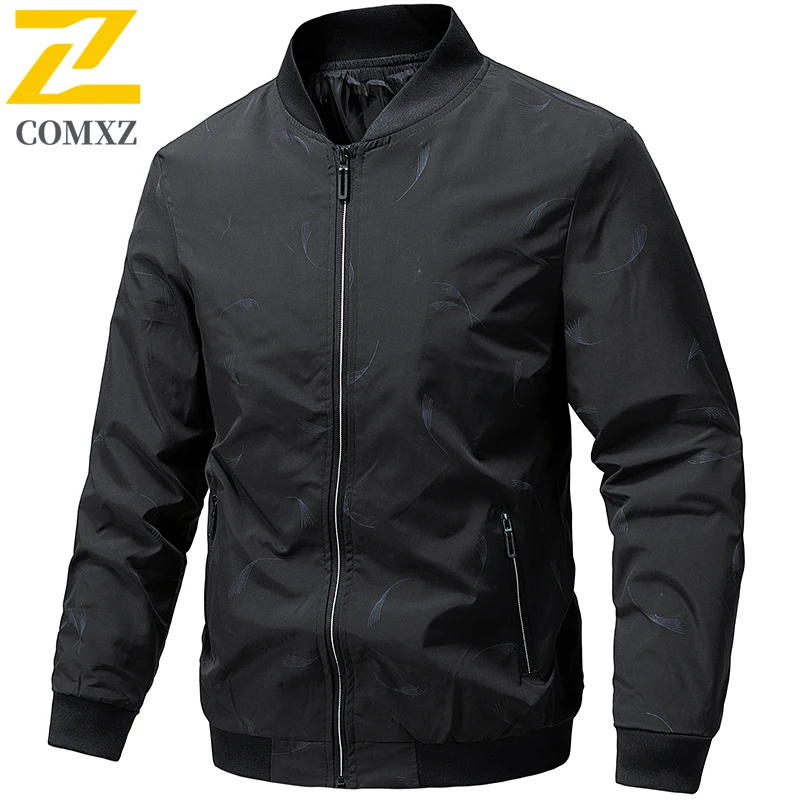 

Spring and Autumn Men's Baseball Suit Casual Outdoor Maple Leaf Printing Collar Loose Jacket Fashionable Sports Men's Clothing