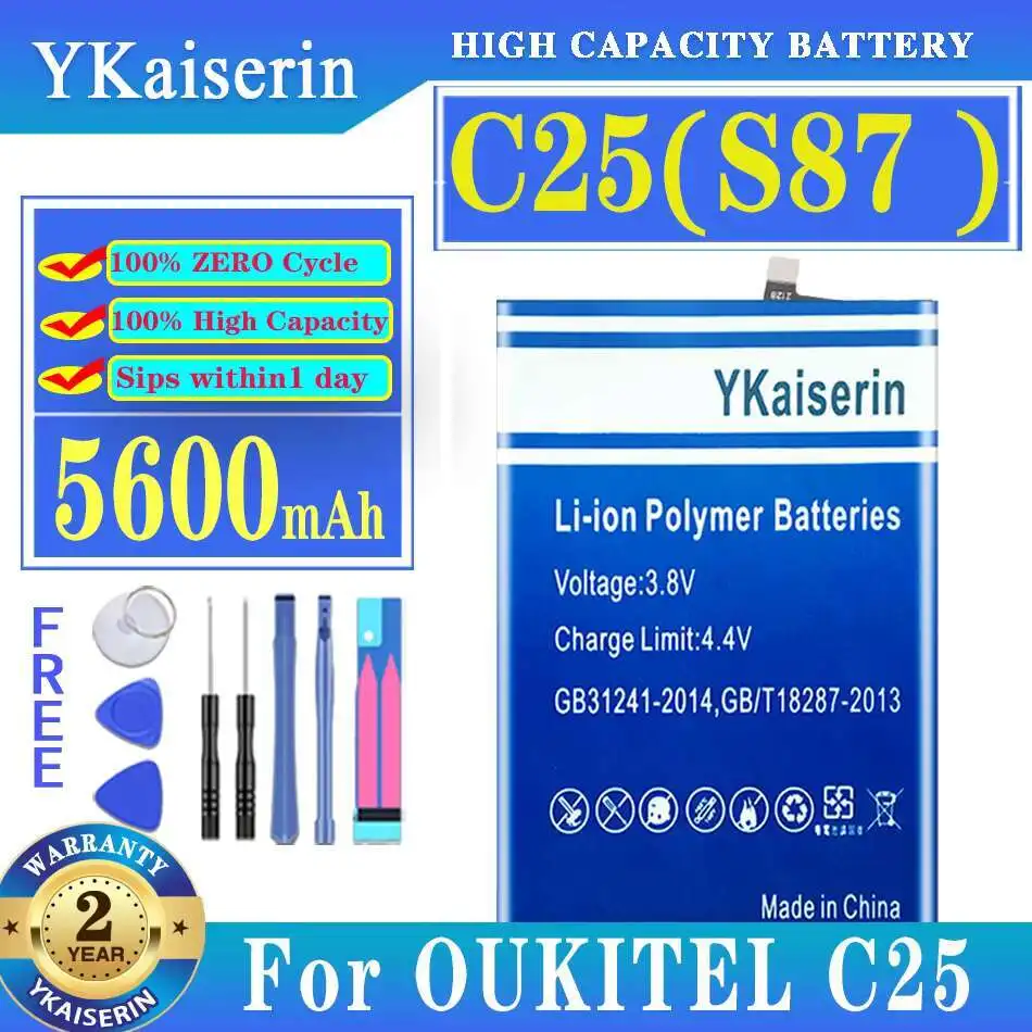 

Durable C25 S87 Premium Replacement For Oukitel Mobile Phone Battery 5600Mah