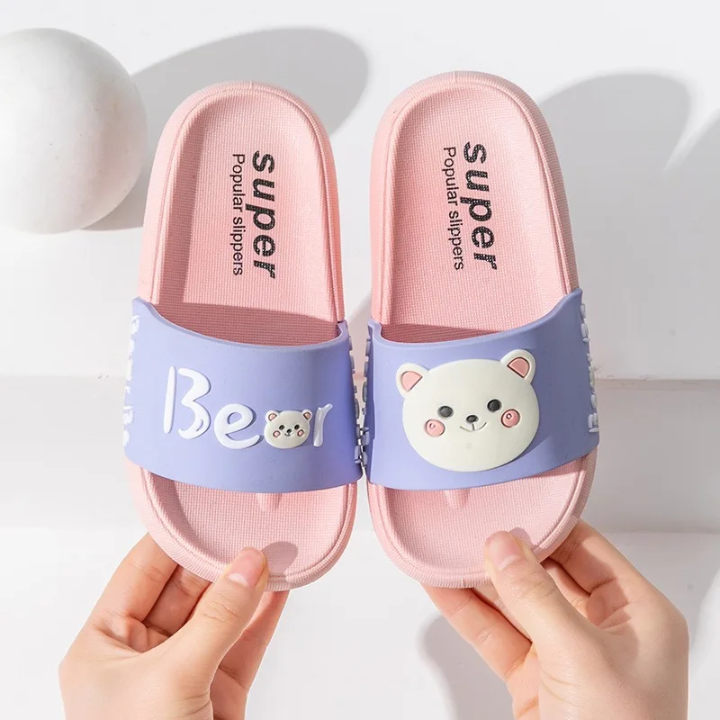 Summer New Children\'s Shoes Boys and Girls Parent-child Style Indoor Family Non-slip Cartoon Cute Fashion Slippers