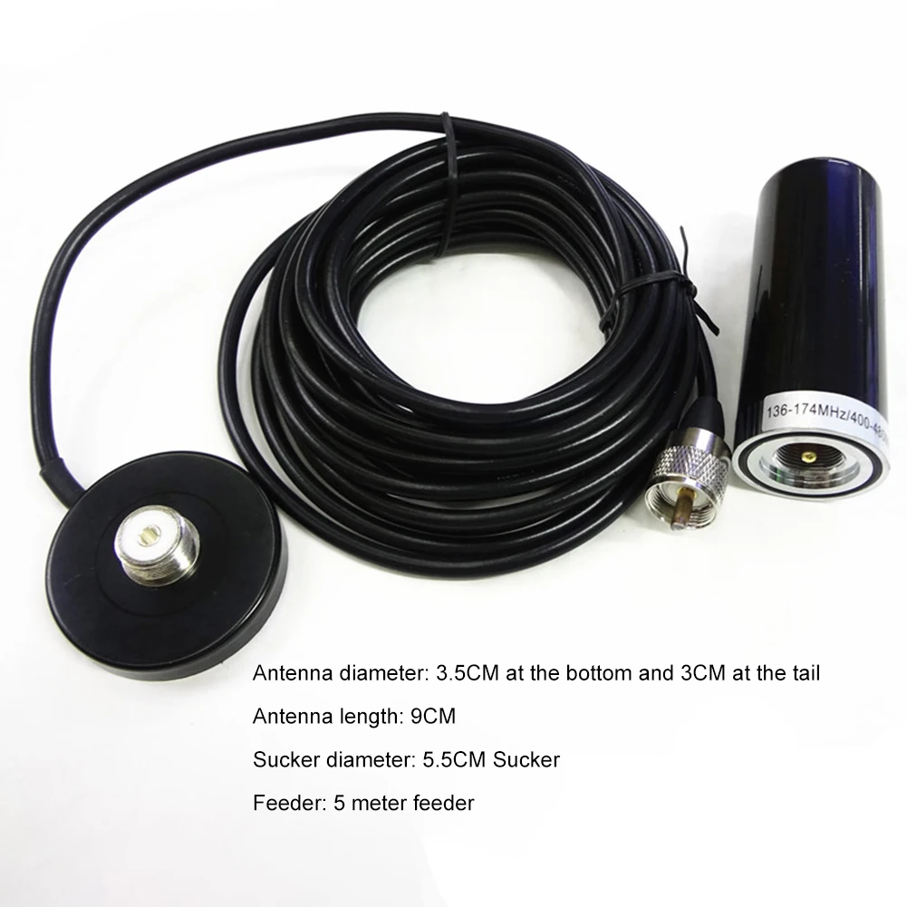Двухдиапазонная Автомобильная радиоантенна VHF UHF 136-174/400-470 МГц Автомобильная Мобильная радиоантенна BNC Штекерный разъем с магнитным основанием