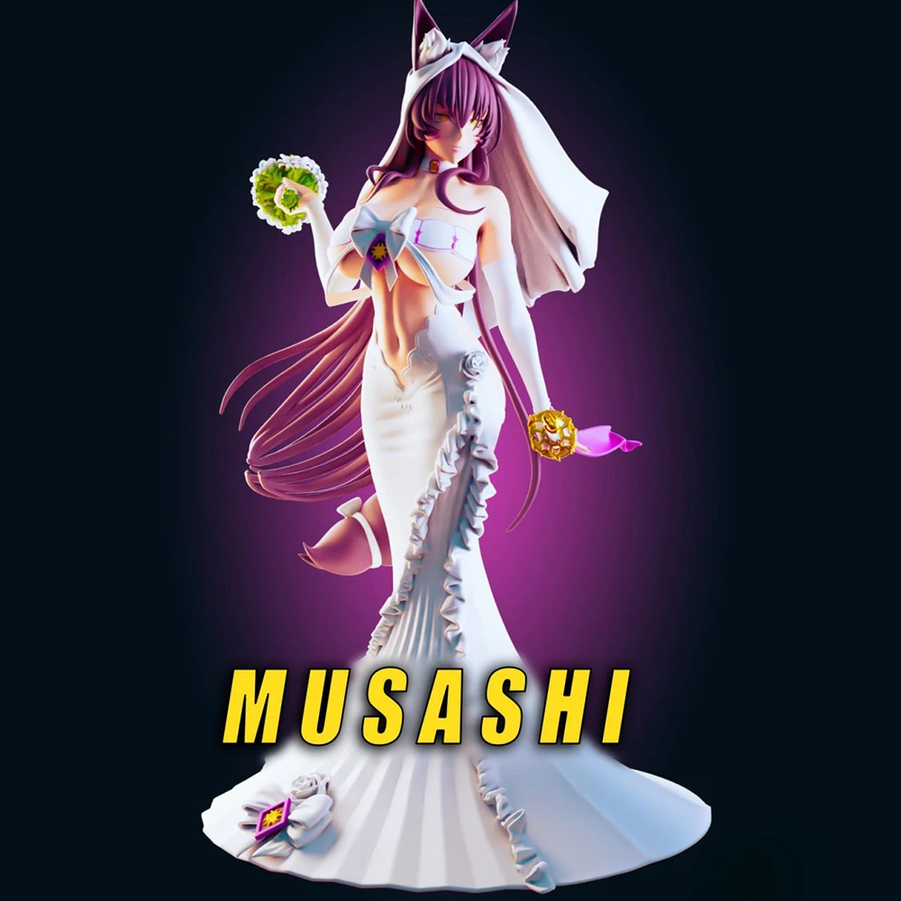 

1:24 FUTA Musashi Wedding Dress NSFW 3d Print Resin Toy Kit Gk Unpainted Figurine Diy Unassembled Statue Figures Model Toys