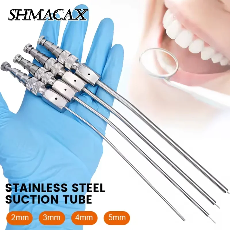 Dental Medical Surgery Aspirator Stainless Steel Suction Tube Laboratory Tube 3mm/4mm/5mm Implant Surgical Tool For Dental Clin