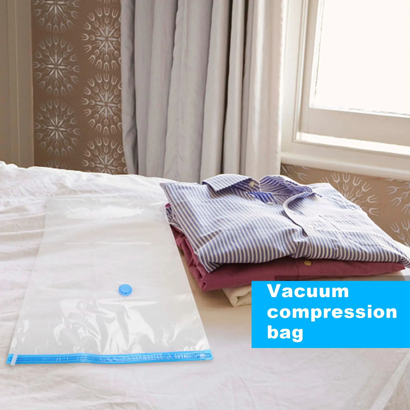 

P4-Vacuum Bag 10 Pieces Set 2 Sizes 6 Pieces 40X60 And 4 Pieces 60X80 Sturdy For Storing Clothes, Quilts And Bed Linen Vacuum Ba