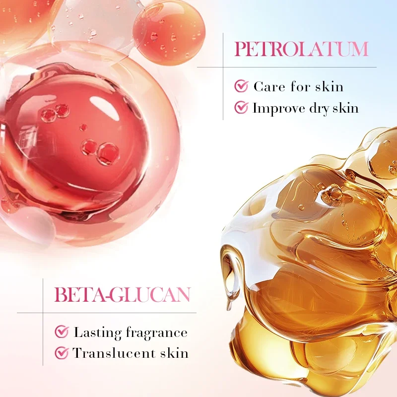 Loción corporal con aroma de flor de cerezo, brillo de cristal, alto brillo, para citas, loción corporal hidratante profunda