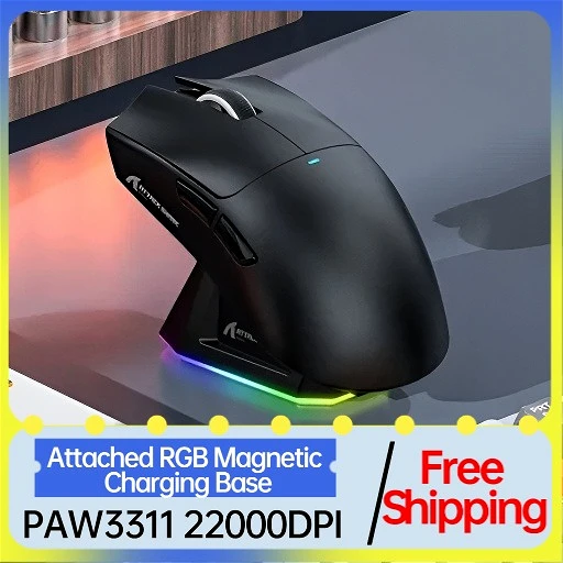 

Attack Shark X11 Three-mode Wireless Mouse PAW3311 22000DPI Attached RGB Magnetic Charging Base Lightweight Mouse