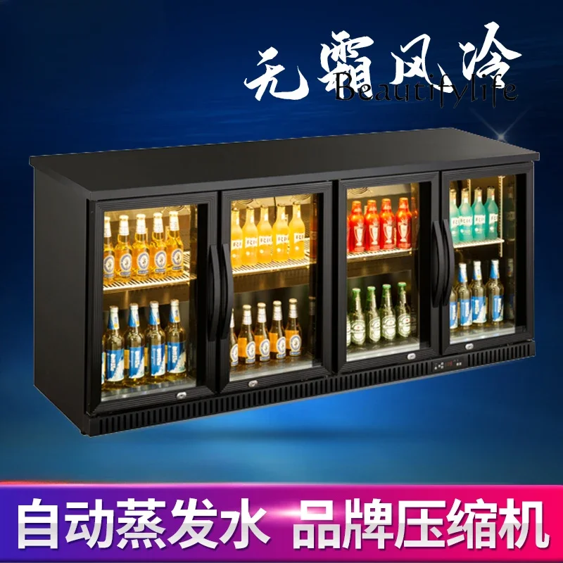 Bar counter, freezer, refrigerator, fresh-keeping commercial special three-door transparent beverage cabinet, refrigerator