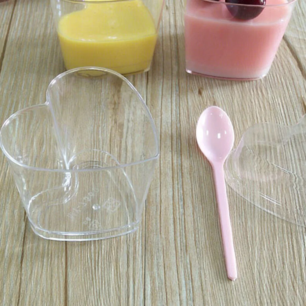 

20 set Pudding Cup Set 150Ml Clear Plastic Dessert Containers Mousse Cups For Jelly Yogurt Ice Cream Wedding Party Bpa Free