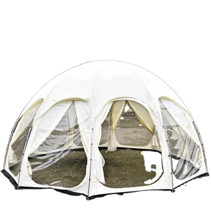 

New Design PVC Oxford Fabric Double Layer Glamping Hotel Tents Luxury Garden Round Dome ball tent for camping