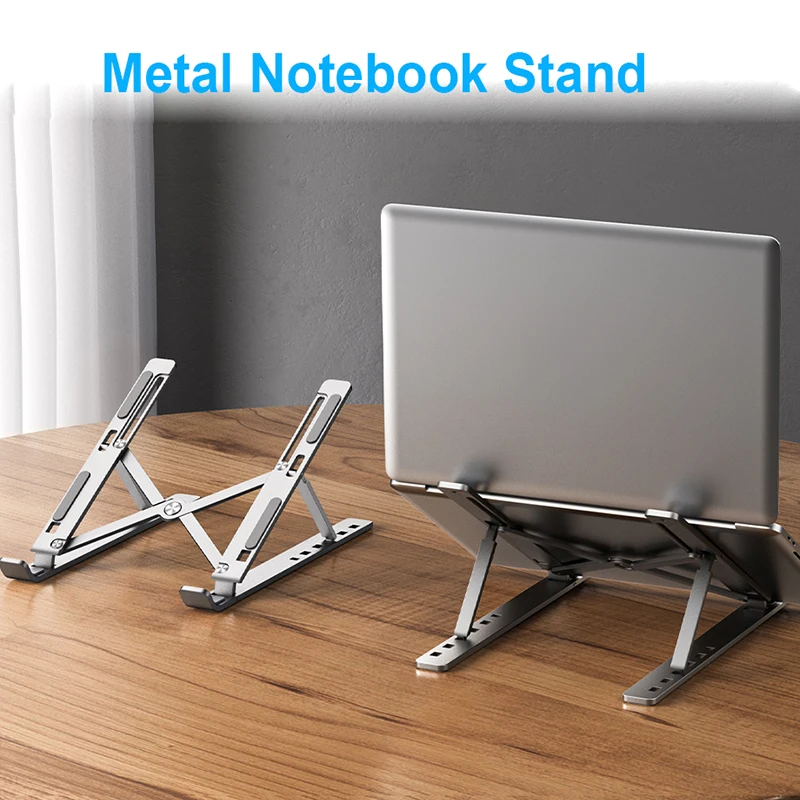 Metal Notebook Bracket Silver Laptop Holder Adjustable Foldable Portable Computer Stand