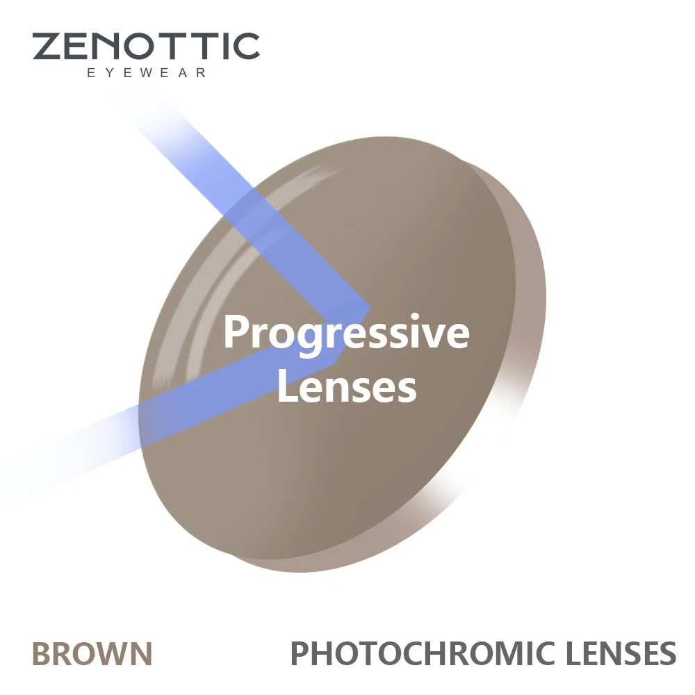 ZENOTTIC Anti-Blaulicht-Photochrome Serie 1,56 1,61 1,67 1,74 Asphärische Brillengläser aus CR-39-Harz mit Sehstärke, Myopie-Linse