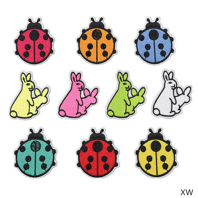 New arrival 10 pcs cute Animals Embroidered patches iron on cartoon Motif Applique fabric clothing decor embroidery accessory