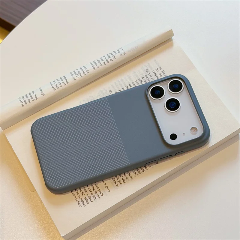 

New For Magsafe Magnetic Circle Dot Sandstone Phone Case For iPhone 15 16 17 Pro Max Wireless Charging Shockproof Protecti Cover