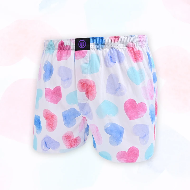 Colorful Peach Heart Underwear Women Pattern Cotton Comfortable Breathable Shorts For Home Leisure Korean Style Pajama Shorts