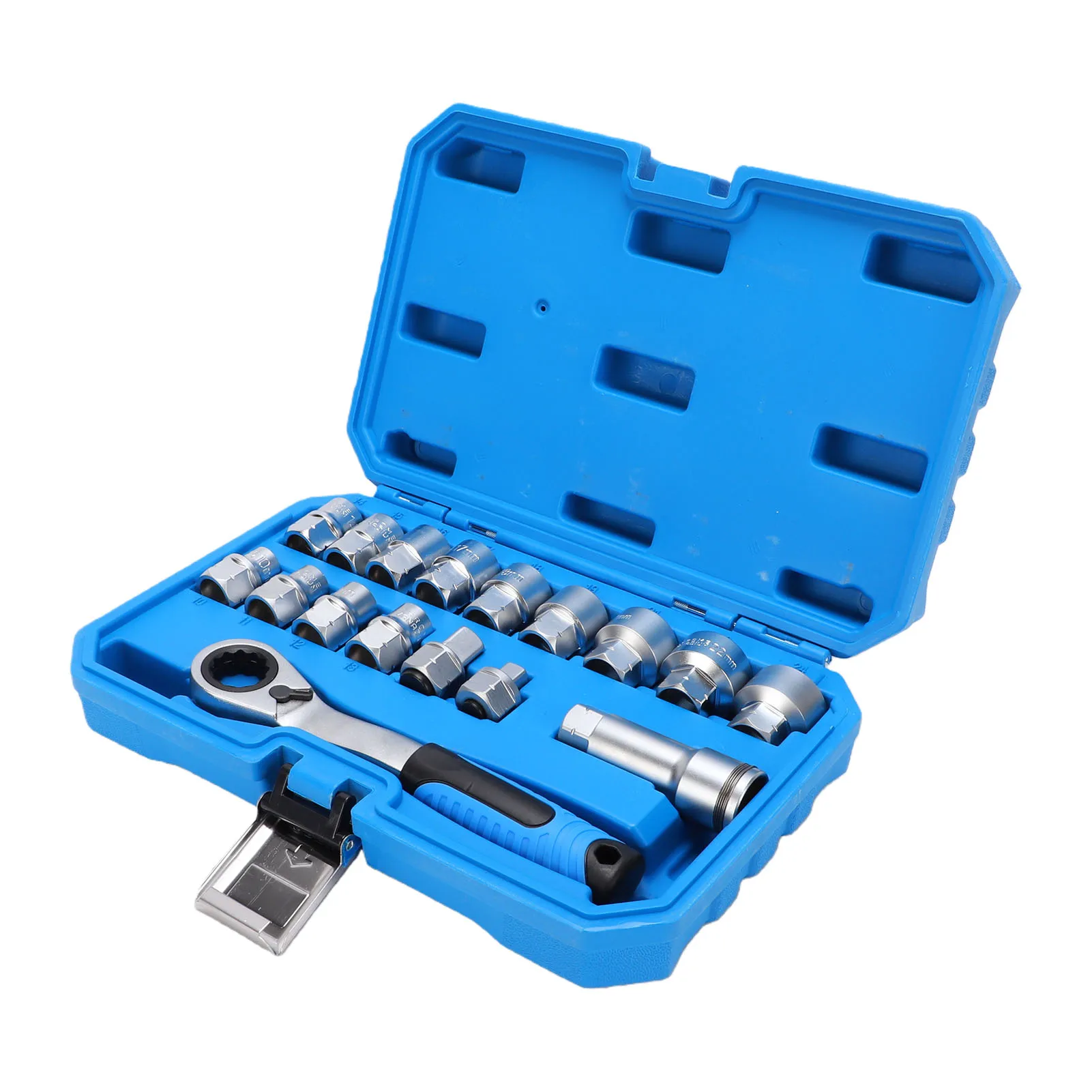 

Pass Through Socket Set 3/8in 1/2in Drive Sockets with 2 in 1 72 Tooth Ratchet Cr V Steel 72 Tooth Ratchet Sockets