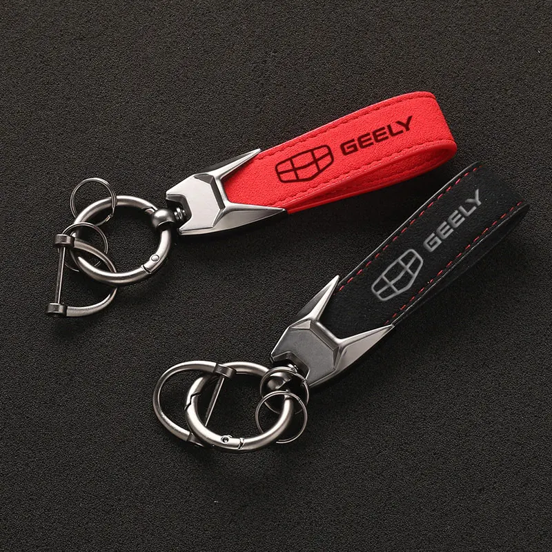 New Keyring Suede Luxury Haval Car Keychain with 3d Logo for Geely Coolray starray GX3 Ex5 Atlas Emgrand EC7 Monjaro Haoyue